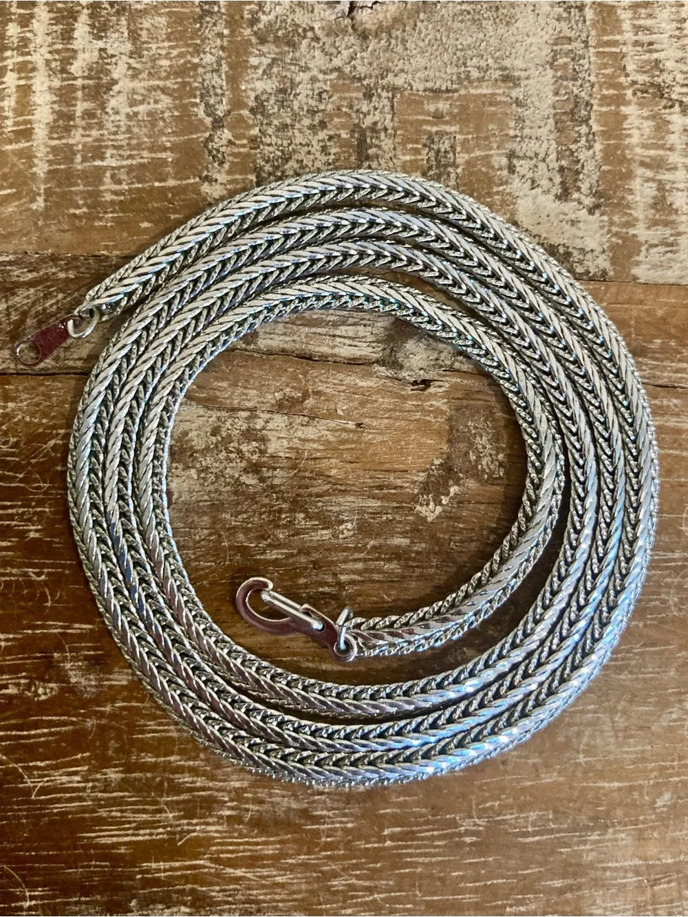 14k White Gold Vermeil Chain Necklace - Gold Over Silver - 24” Long